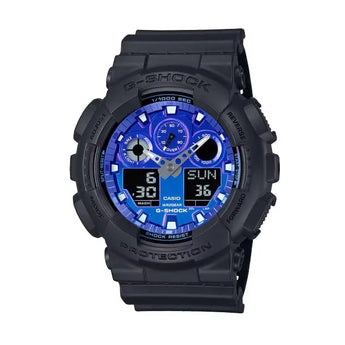 CASIO G - SHOCK WATCH "Blue flame" GA - 100FL - 1A - Vincent Watch