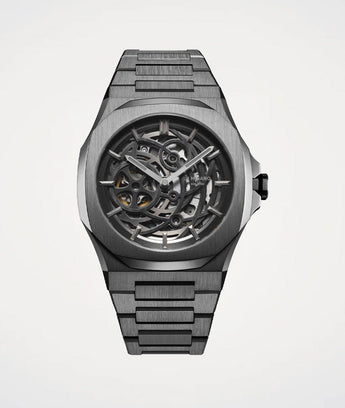 D1Milano Skeleton Gun Metal 41MM D1 - SKBJ11 - Vincent Watch