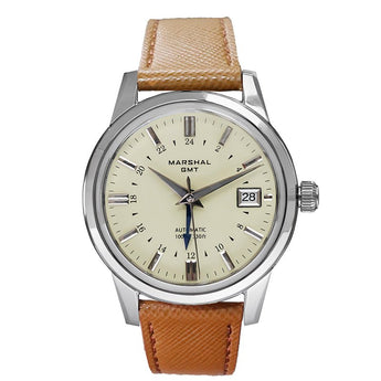 MARSHAL WATCH Men Classic 1446GMT9 (Brw) - Vincent Watch
