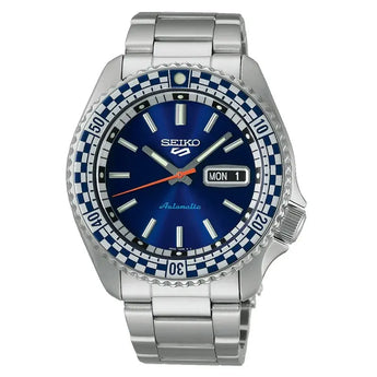 SEIKO 5 SPORTS SKX SPECIAL EDITION PETROL BLUE ‘CHECKER FLAG’ MEN WATCH 42.5mm SRPK65K1 - Vincent Watch