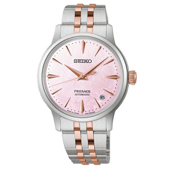 SEIKO LADIES' WATCH PRESAGE AUTOMATIC SAKURA AVAITION 34MM SRPM06J1 - Vincent Watch