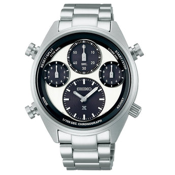SEIKO WATCH PROSPEX 42MM SFJ001P1 ‘PANDA’ ONE HUNDREDTH OF A SECOND SPEEDTIMER SOLAR CHRONOGRAPH - Vincent Watch