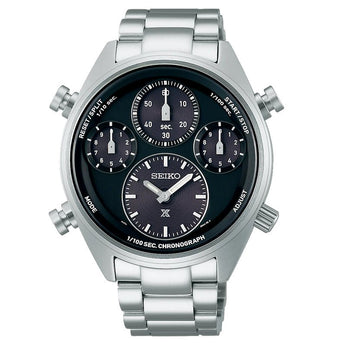 SEIKO WATCH PROSPEX 42MM SFJ003P1 ‘BLACK ON BLACK’ ONE HUNDREDTH OF A SECOND SPEEDTIMER SOLAR CHRONOGRAPH - Vincent Watch