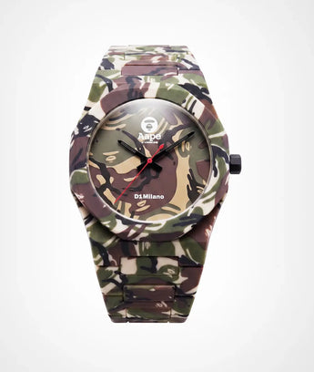 D1Milano x AAPE: Green Camo Carbon Limited Edition Watch 40mm D1-PCBJAAPE3 D1milano