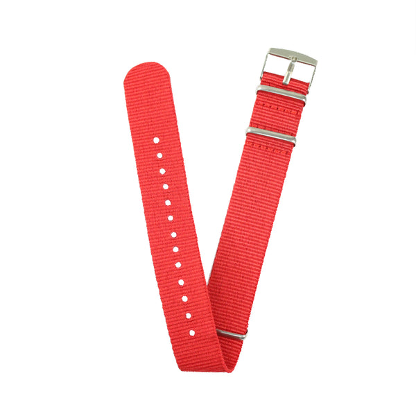 20mm Fabric strap (Red) with Silver Buckle - Vincent Watch