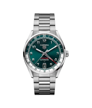 TAG Heuer Carrera Date Twin - Time Automatic 41mm Stainless Steel Watch WDA2114.BA0043 - Vincent Watch