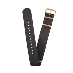 20mm Fabric strap (Black) with Gold Buckle - Vincent Watch