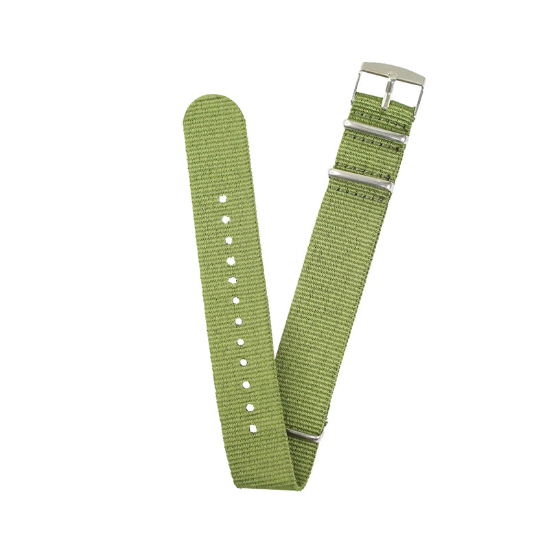 20mm Fabric strap (Army Green) with Silver Buckle - Vincent Watch