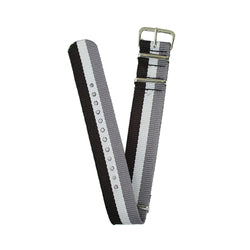 20mm Fabric strap (Black / Grey / White) with Silver Buckle - Vincent Watch