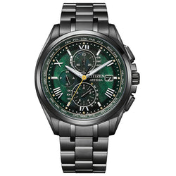 CITIZEN ATTESA LIGHT IN BLACK 2022 GREEN LIMITED EDITION AT8049-61W - Vincent Watch