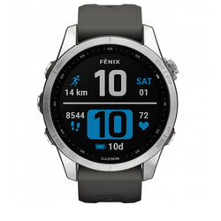 GARMIN FENIX 7S (GM-010-02539-05) - Silver w/ Graphite Band 42mm - Vincent Watch