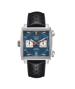 TAG Heuer Monaco Automatic Chronograph 39mm Steel And Leather Watch CAW211P.FC6356 - Vincent Watch