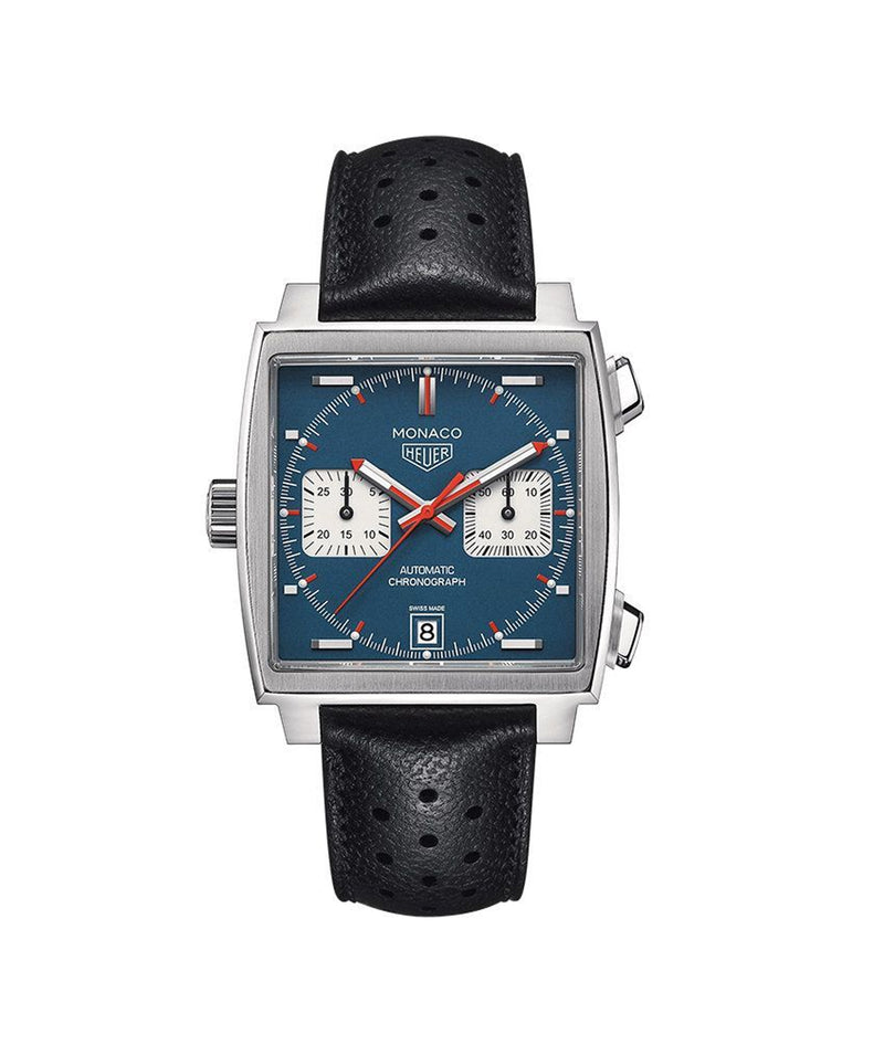 TAG Heuer Monaco Automatic Chronograph 39mm Steel And Leather Watch CAW211P.FC6356 - Vincent Watch