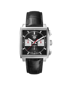 TAG Heuer Monaco Automatic Chronograph 39mm Steel And Leather Watch CBL2113.FC6177 - Vincent Watch