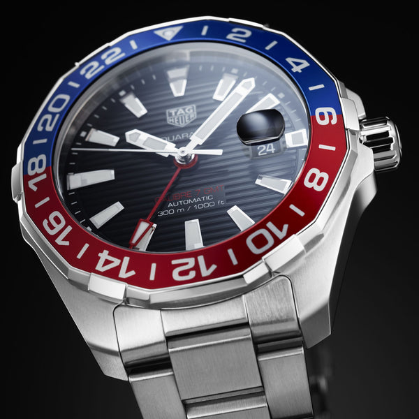 TAG Heuer Aquaracer GMT 43mm Stainless Steel Watch WAY201F.BA0927 - Vincent Watch