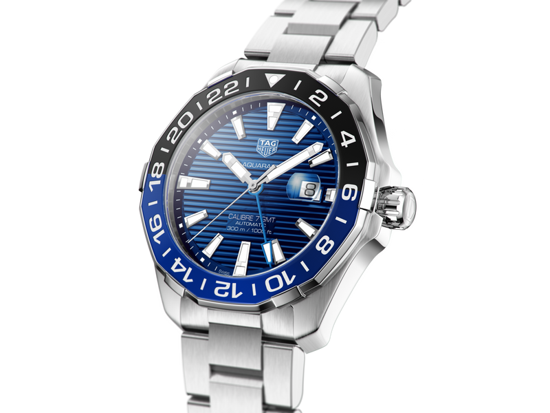 TAG Heuer Aquaracer GMT 43mm Stainless Steel Watch WAY201T.BA0927 - Vincent Watch