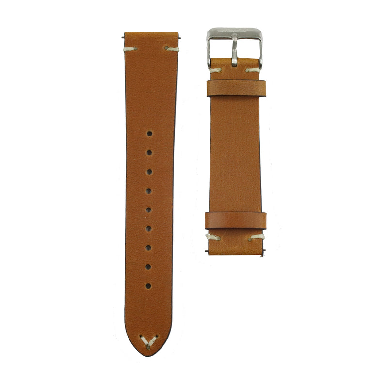 20mm Leather Strap with in-built spring bar (Brown) - Vincent Watch